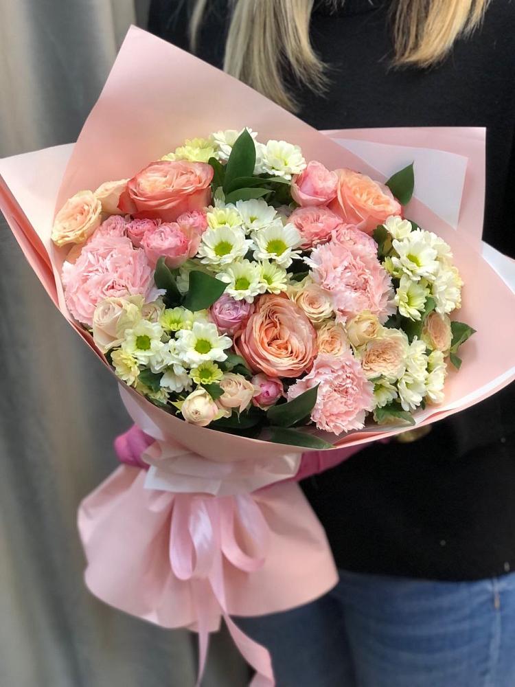 Букет цветов из: Гвоздики, Розы и Хризантемы в Филиппенково