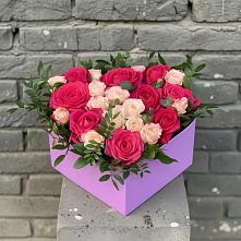 Цветочная композиция из Розы в коробке в Филиппенково