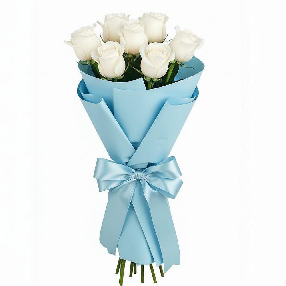 Букет 7 белых роз Проуд в Филиппенково