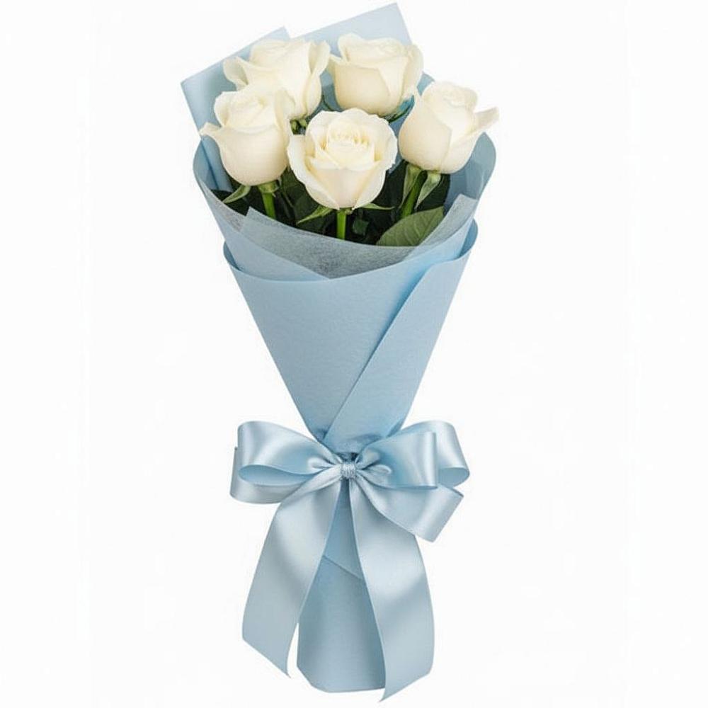Букет 5 Белых роз Проуд в Филиппенково