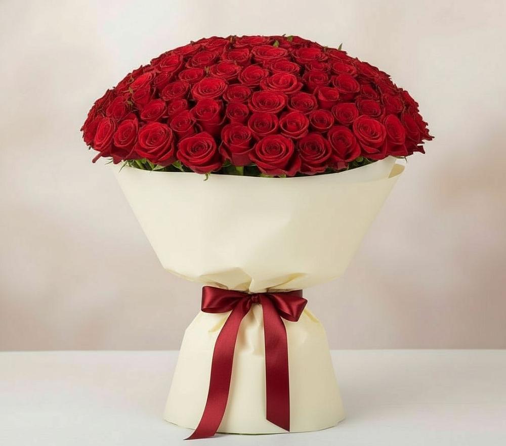 Букет 101 Красная роза Милано в Филиппенково