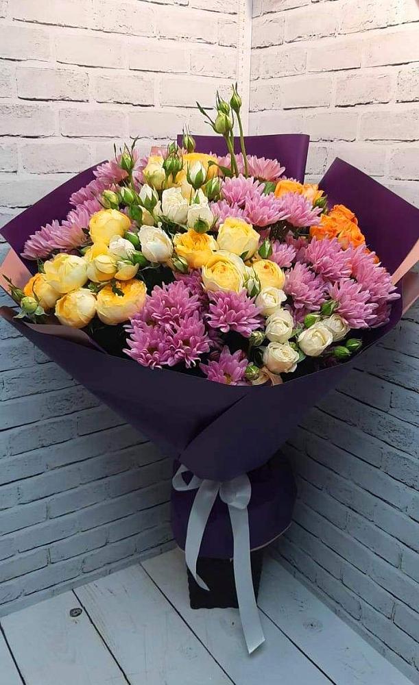 Букет цветов из: Хризантемы и Розы в Филиппенково