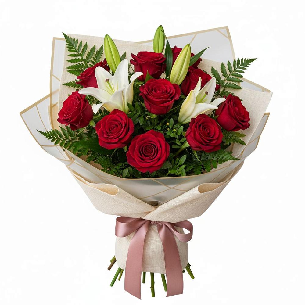 Букет цветов из: Лилии и Розы в Филиппенково