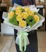 Букет цветов из:  Хризантемы и Розы в Филиппенково