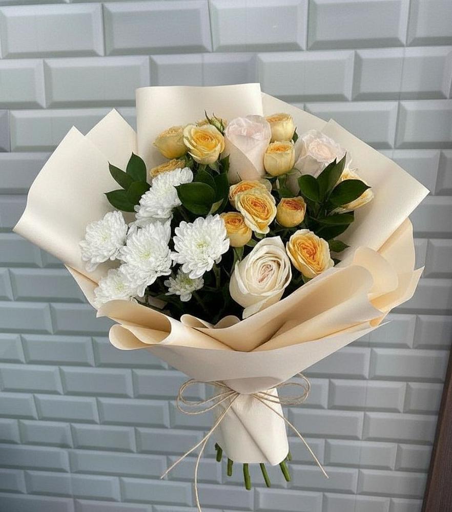 Букет цветов из: Розы и Хризантемы в Филиппенково