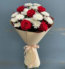 Букет цветов из:  Розы и Хризантемы в Филиппенково