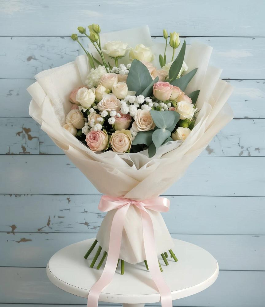 Букет цветов из: Розы и Лизиантусы в Филиппенково