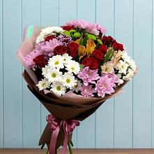 Букет цветов из:  Розы, Хризантемы и Альстромерии #REPLACE_PRED# Филиппенково