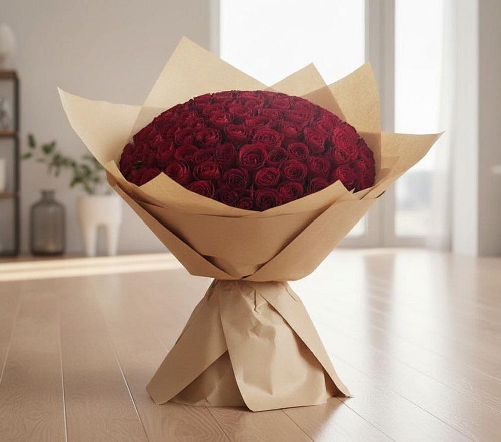 Букет 101 Красная роза в Филиппенково