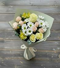 Букет цветов из:  Альстромерии, Розы и Хризантемы в Филиппенково