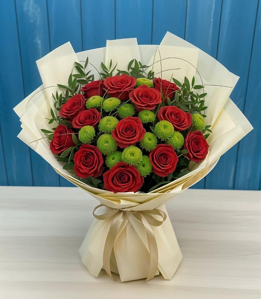 Букет цветов из: Розы и Хризантемы в Филиппенково